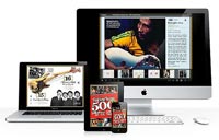 Photo of magazines downloaded on digital devices.