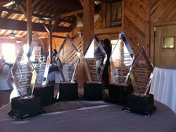 Photo of the six awards of excellence.
