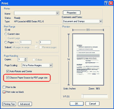 Print PDF Dialog Screenshot