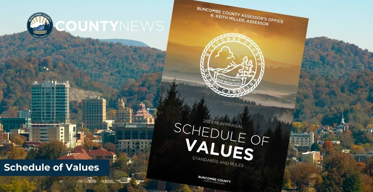 a skyline of Asheville with Schedule of Values cover