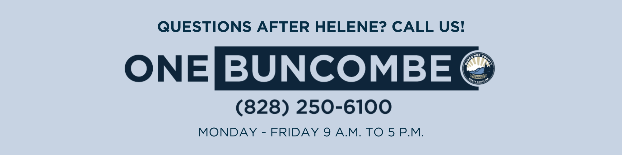 OneBuncombe Call Center 828-250-6100