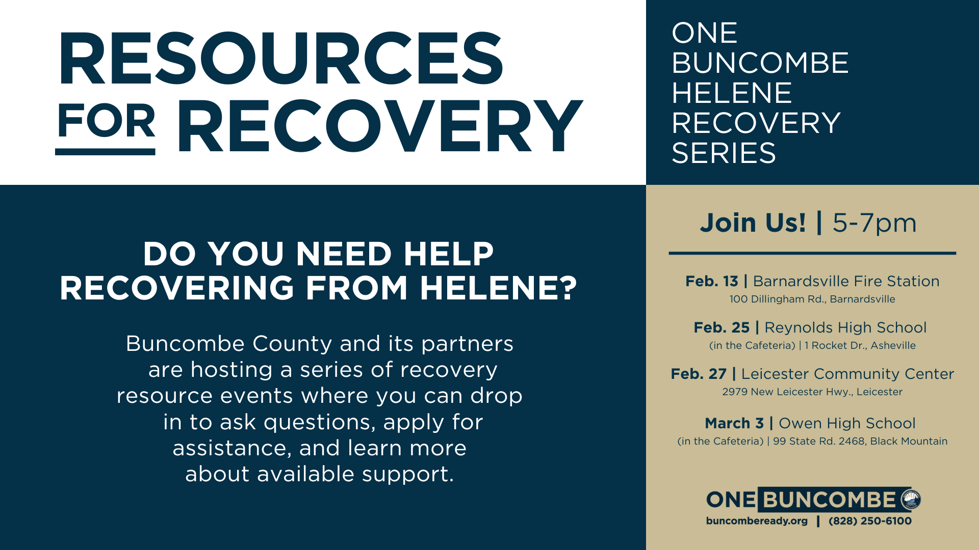 Helene Recovery Resources Series Begins in February