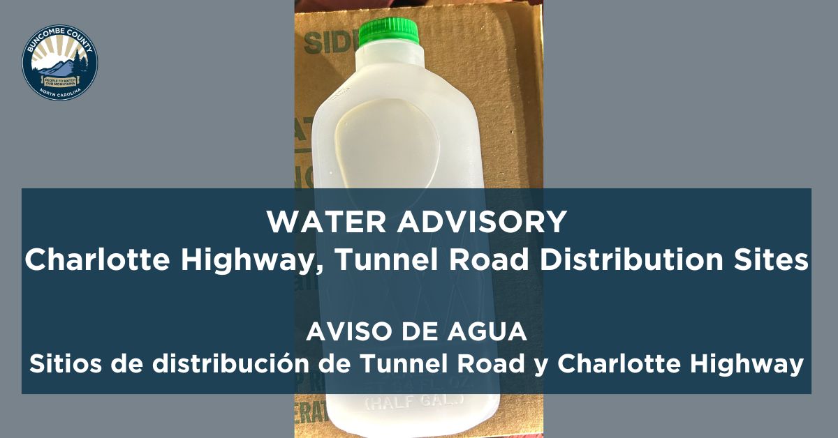 Advisory: Half-Gallon Water from Charlotte Highway, Tunnel Road Distribution Sites to be Used as Non-Potable Only